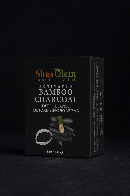 SHEA OLEIN ACTIVATED BAMBOO CHARCOAL SOAP/ DETOXIFYING & EXFOLIATING SOAP BAR 5oz