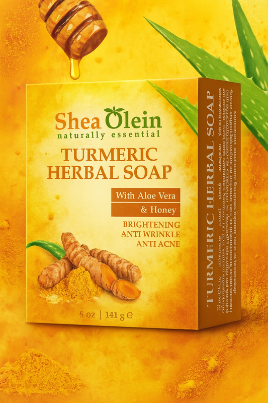 SHEA OLEIN TURMERIC HERBAL SOAP WITH ALOE VERA & HONEY 5oz
